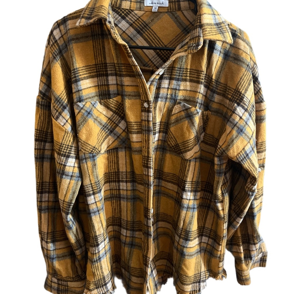 White Birch Mustard Plaid Shirt